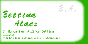 bettina alacs business card